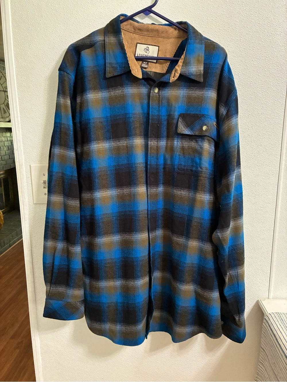 Legendary Whitetail  Turquoise Plaid Men’s Flannel Jacket XLT